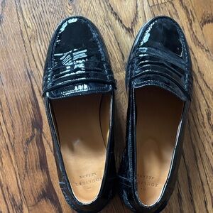 Sezane Black Patent Leather Loafers